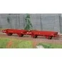 WB-607-Ree modeles WB607 Wagon Plat OCEM 29, Rouge SNCF, Jho Freiné, Roues pleines