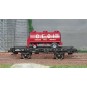WB-644-Ree Models WB644 UFR Mono-Port Wagon, Black, Spoked Wheels + CECI Tank Trailer