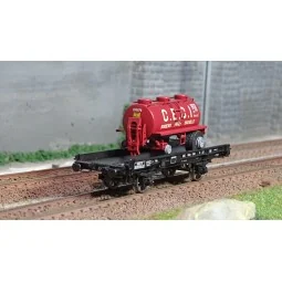 Ree Models WB644 UFR Mono-Port Wagon, Black, Spoked Wheels + CECI T...