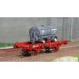 WB-645-Ree models WB645 UFR Single-Carrier Wagon, red, spoked wheels + Tank Trailer BOUGEY MONTREUIL