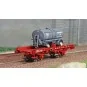 Ree models WB645 UFR Single-Carrier Wagon, red, spoked wheels + Tan... WB-645-Ree models WB645 UFR Single-Carrier Wagon, red, spoked wheels + Tank Trailer BOUGEY MONTREUIL