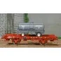 Ree models WB645 UFR Single-Carrier Wagon, red, spoked wheels + Tan... WB-645-Ree models WB645 UFR Single-Carrier Wagon, red, spoked wheels + Tank Trailer BOUGEY MONTREUIL