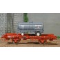 WB-645-Ree models WB645 UFR Single-Carrier Wagon, red, spoked wheels + Tank Trailer BOUGEY MONTREUIL