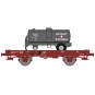 WB-646-Ree models WB646 UFR Single-Carrier Wagon, brown UIC, solid wheels + Tank Trailer BOUGEY MONTREUIL