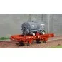 WB-646-Ree models WB646 UFR Single-Carrier Wagon, brown UIC, solid wheels + Tank Trailer BOUGEY MONTREUIL