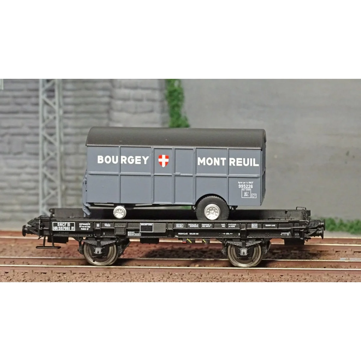 Ree models WB647 UFR Mono-Portable Wagon, black, solid wheels + Van...