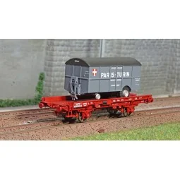 Ree models WB649 UFR Monoport Wagon, red, spoked wheels + PARIS TUR...