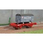 WB-649-Ree models WB649 UFR Monoport Wagon, red, spoked wheels + PARIS TURIN Van Trailer
