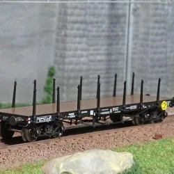 Ree modeles WB542 Wagon Plat TP, ranchers longs, bogies, PLM Ree Modeles WB-542 - 1