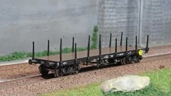 Ree modeles WB543 Wagon Plat TP, ranchers longs, bogies, EST Ree Modeles WB-543 - 1