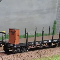 Ree modeles WB544 Wagon Plat TP, ranchers longs et guérite, bogies, P.O Ree Modeles WB-544 - 1