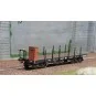 WB-544-Ree models WB544 Flat wagon TP, long stanchions and guardhouse, bogies, P.O