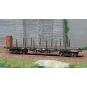 WB-544-Ree models WB544 Flat wagon TP, long stanchions and guardhouse, bogies, P.O