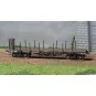 Ree models WB545 Flat wagon for public works, long stanchions and g... WB-545-Ree models WB545 Flat wagon for public works, long stanchions and guardhouse, bogies, SNCF
