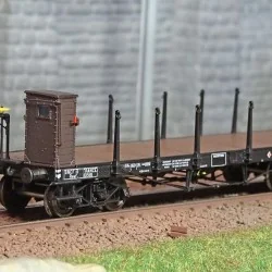 Ree modeles WB545 Wagon Plat TP, ranchers longs et guérite, bogies, SNCF Ree Modeles WB-545 - 1