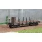 Ree models WB545 Flat wagon for public works, long stanchions and g... WB-545-Ree models WB545 Flat wagon for public works, long stanchions and guardhouse, bogies, SNCF
