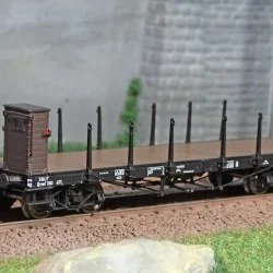 Ree modeles WB546 Wagon Plat TP, ranchers longs et guérite, bogies, SNCF Ree Modeles WB-546 - 1