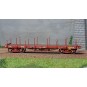 WB-549-Ree models WB549 Flat Wagon TP, brown, long/short stanchions, bogies, SNCF