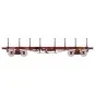 Ree models WB550 Flat Wagon TP, brown, long stanchions, bogies, SNCF WB-550-Ree models WB550 Flat Wagon TP, brown, long stanchions, bogies, SNCF