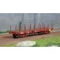 WB-550-Ree modeles WB550 Wagon Plat TP, brun, ranchers longs, bogies, SNCF