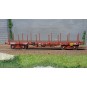 WB-550-Ree modeles WB550 Wagon Plat TP, brun, ranchers longs, bogies, SNCF