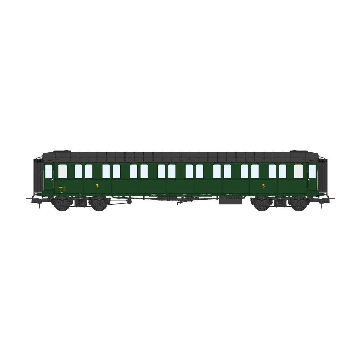 Ree models VB427 Metallic passenger cars, ex-PLM, C8, green 306, ep...