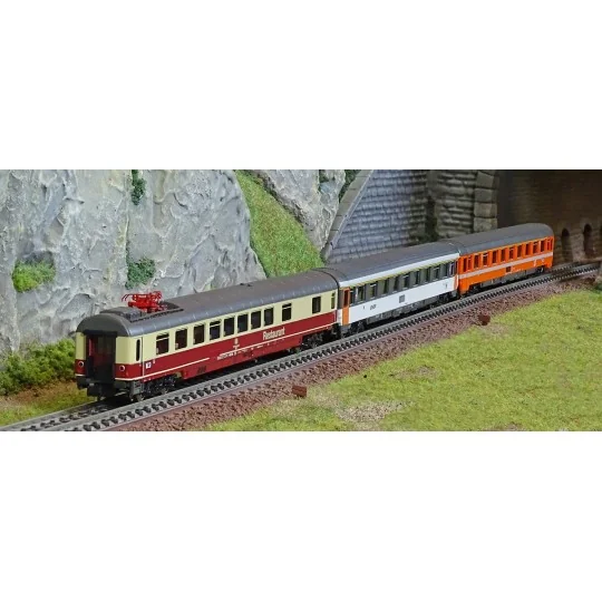 HN4390-Arnold HN4390 Set de 3 voitures voyageurs, EuroCity "Mozart", restaurant DB / 1ère classe ÖBB / 1ère classe SNCF, échelle N