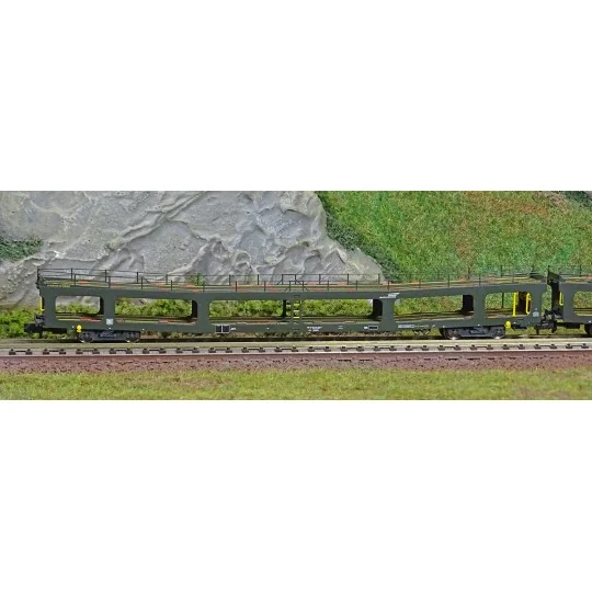 HN4412-Arnold HN4412 Set de 2 portes-auto, DD DEV 66, livrée vert, logo casquette blanc, échelle N