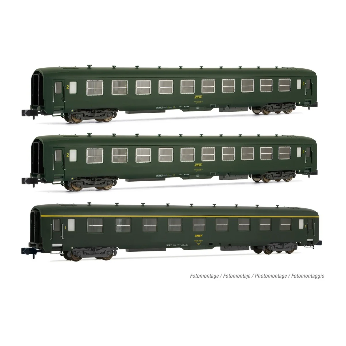 Arnold HN4385 Set de 3 voitures voyageurs DEV AO, A9/B10, logo encadré, échelle N Arnold HN4385 - 6 Arnold HN4385 Set de 3 voitures voyageurs DEV AO, A9/B10, logo encadré, échelle N Arnold HN4385 - 6