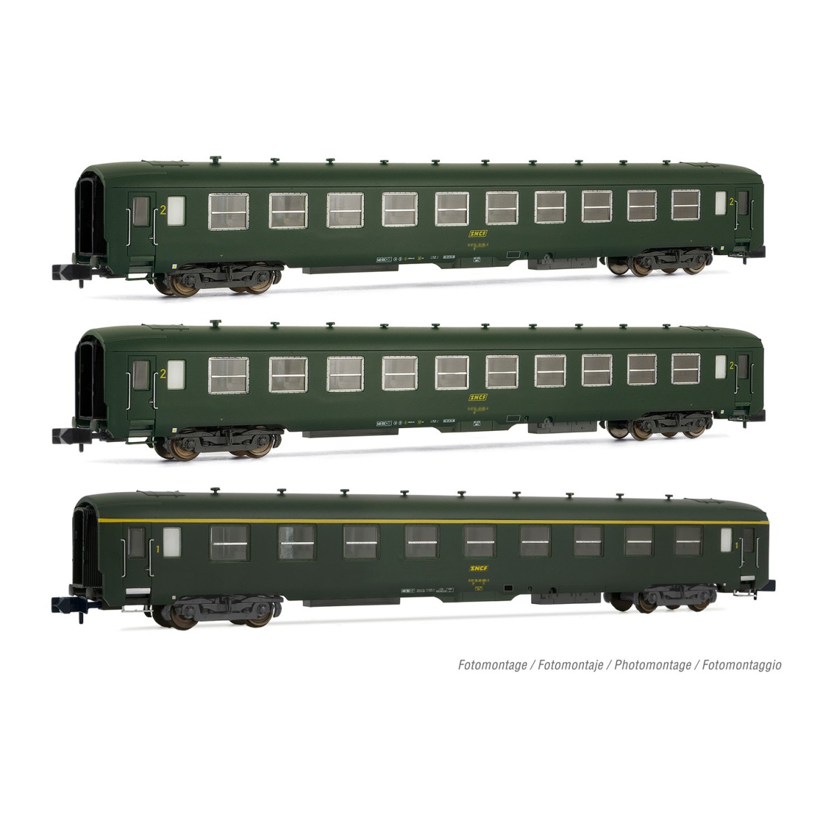Arnold HN4385 Set of 3 DEV AO passenger cars, A9/B10, framed logo, ...