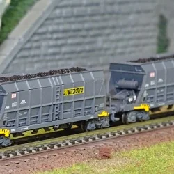 Arnold HN6549 Set de 2 wagons trémies à bogies type Faoos, transport de charbon, SNCF, Simotra, échelle N Arnold HN6549 - 1