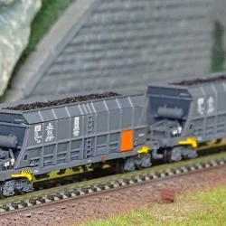 Arnold HN6550 Set de 2 wagons trémies à bogies type Faoos, transport de charbon, SNCF, Capcol/EDF, échelle N Arnold HN6550 - 1