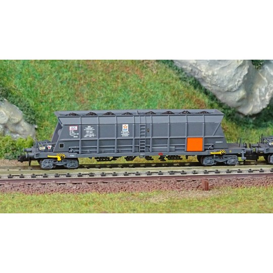 HN6550-Arnold HN6550 Set of 2 Faoos-type bogie hopper wagons, coal transport, SNCF, Capcol/EDF, N scale