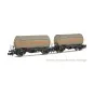 HN6525-Arnold HN6525 Set of 2 gas tank wagons, SNCF, grey livery with orange stripe, N scale