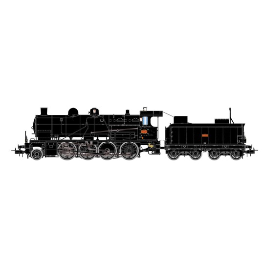 HJ2416S-Jouef HJ2416S 140 C 158 Steam Locomotive, black livery, SNCF, digital sound