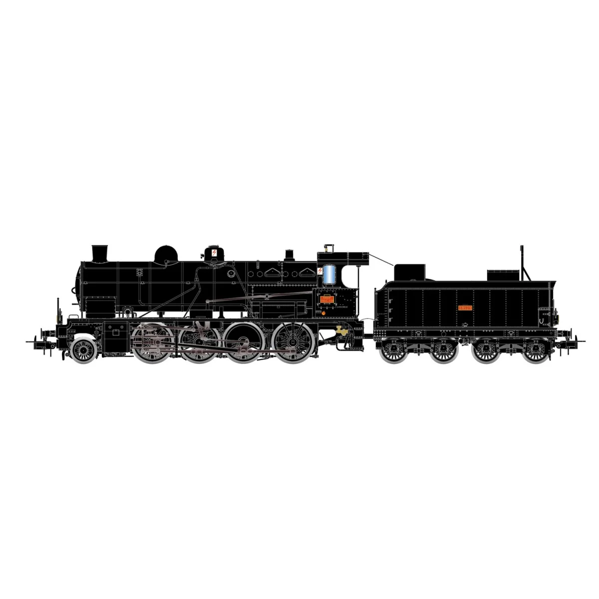 Jouef HJ2416 140 C 158 Steam Locomotive, Black Livery, SNCF - HJ2416