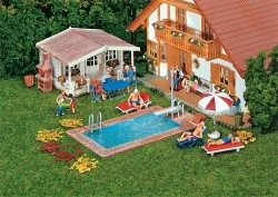 Faller 180542 Model kit, swimming pool and garden shed - Faller - F...