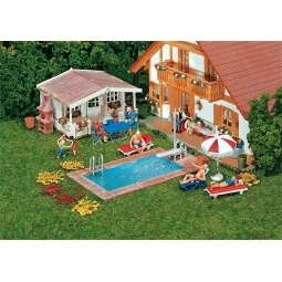 Faller 180542 Model kit, swimming pool and garden shed - Faller - F...