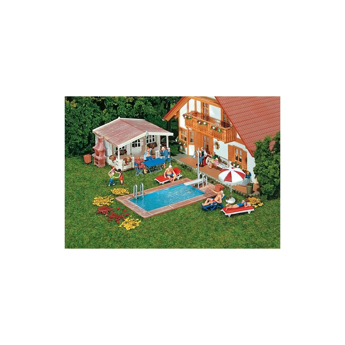 Faller 180542 Model kit, swimming pool and garden shed - Faller - F...