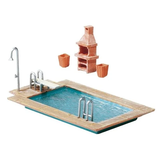 Faller 180542 Model kit, swimming pool and garden shed - Faller_180542 Faller_180542-Faller 180542 Model kit, swimming pool and garden shed - Faller_180542