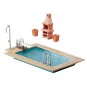 Faller_180542-Faller 180542 Model kit, swimming pool and garden shed