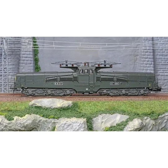 HJ2424S-Jouef HJ2424S Locomotive électrique CC 14018, SNCF, 4 fanaux, livrée verte, digitale sonore