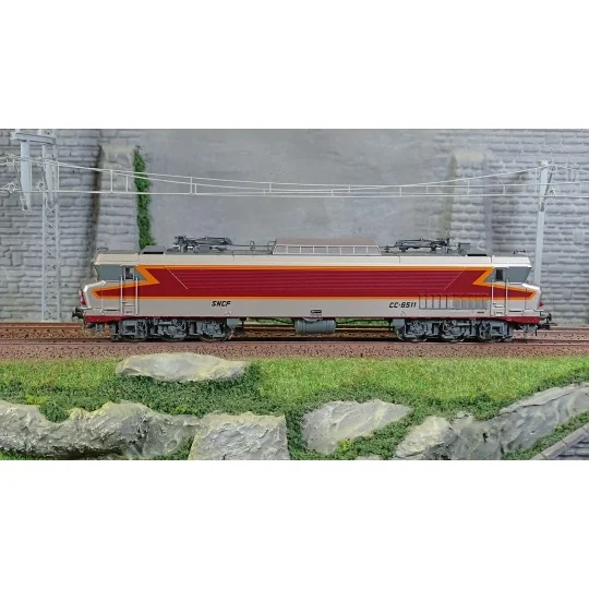 HJ2428S-Jouef HJ2428S Locomotive électrique CC 6511, SNCF, livrée argent avec logo Mistral, digitale sonore