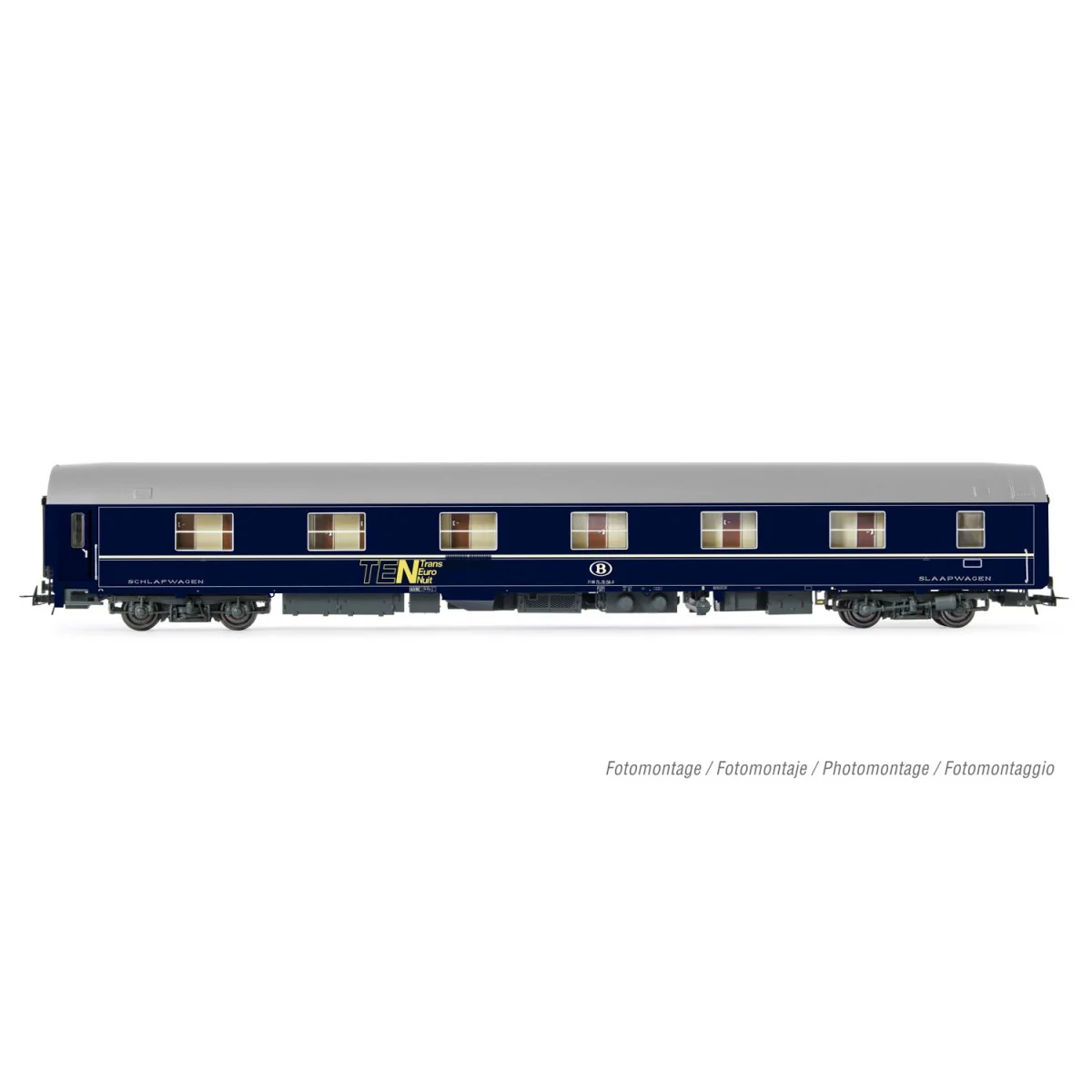 Jouef HJ4161 Voiture-lits T2, SNCB, livrée CIWL avec logo TEN, toit gris Jouef HJ4161 - 3
