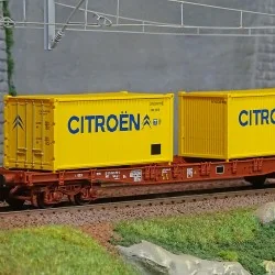 Jouef HJ6242 Wagon porte-conteneurs à bogies, Sgss, chargé 2 Container de 20' Citroën Jouef HJ6242 - 1