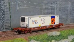 Jouef HJ6243 Wagon porte-conteneurs à bogies, TOUAX, S70, avec caisse mobile Rail Route Jouef HJ6243 - 1