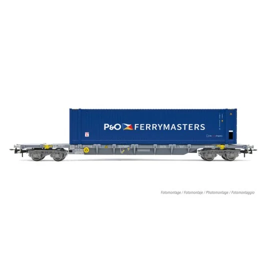 Jouef HJ6240 Bogie container wagon, F-NOVA, Sgss, with 45' "P&O Fer... HJ6240-Jouef HJ6240 Bogie container wagon, F-NOVA, Sgss, with 45' "P&O Ferrymasters" container