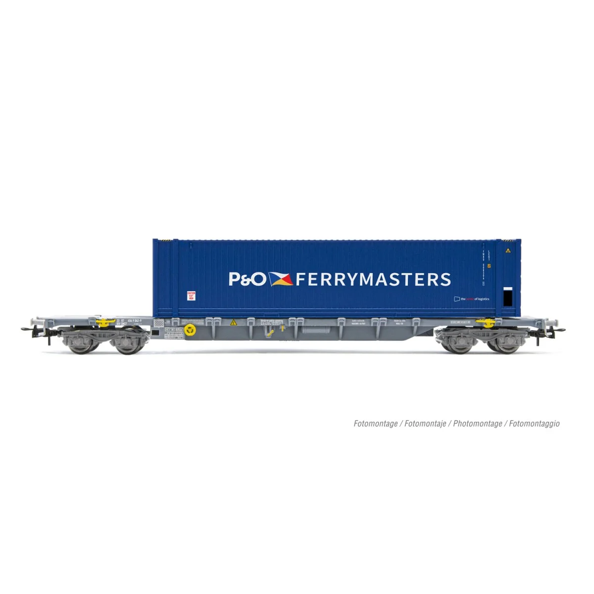 Jouef HJ6240 Bogie container wagon, F-NOVA, Sgss, with 45' "P&O Fer... Jouef HJ6240 Bogie container wagon, F-NOVA, Sgss, with 45' "P&O Fer...