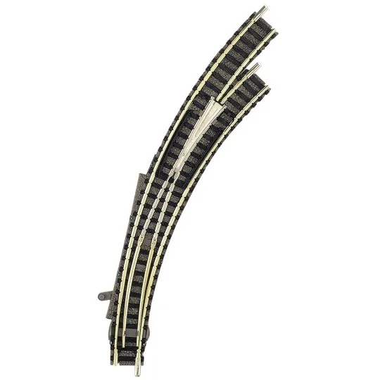 Fleischmann 9169 Turnout with right-hand curved ballast, frog, R1/R2 Fle_9169-Fleischmann 9169 Turnout with right-hand curved ballast, frog, R1/R2