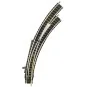 Fleischmann 9169 Turnout with right-hand curved ballast, frog, R1/R2 Fle_9169-Fleischmann 9169 Turnout with right-hand curved ballast, frog, R1/R2